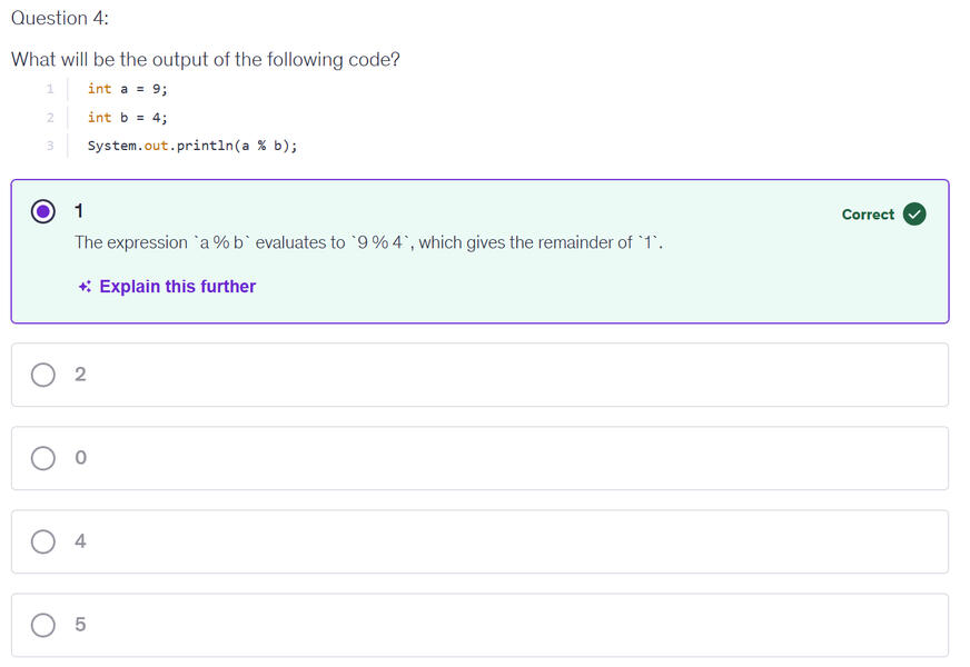 Entrance Quiz - with feedback