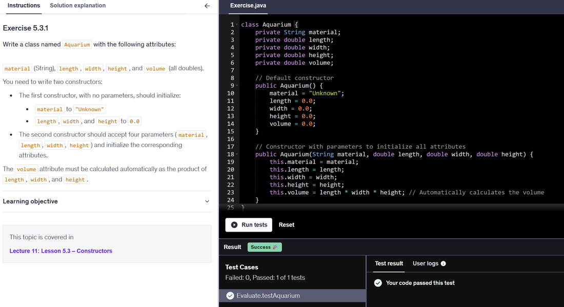 Online coding exercises