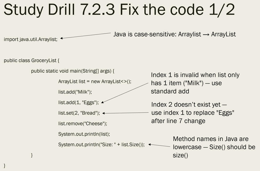 Study Drill - Fix the code